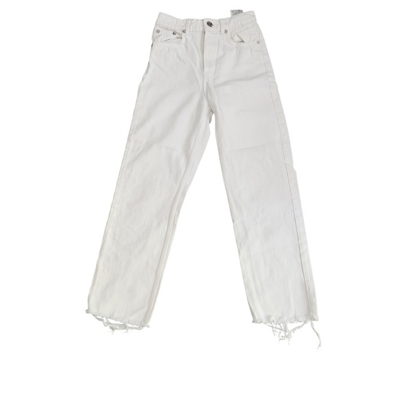 Zara White High Rise Straight Leg Jeans Size 2 - Picture 1 of 5